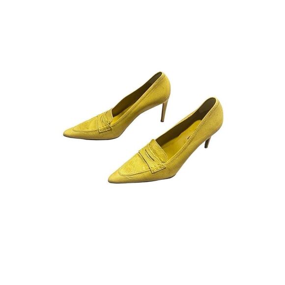 Ralph Lauren Collection Purple Label Yellow Pointed Stiletto Pump Heels Size 7 - Picture 1 of 10
